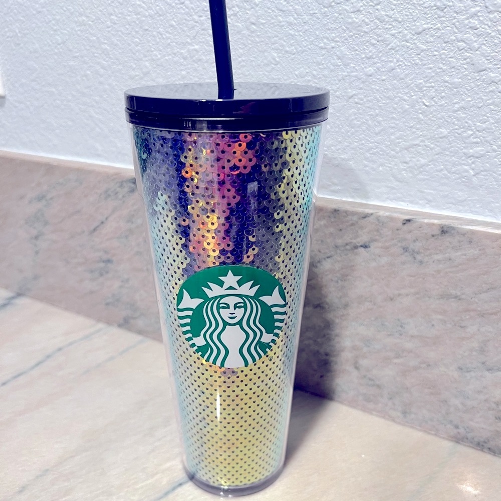 Sequin purple/gold Venti Starbucks Tumbler